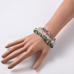 Многожильных драгоценных камней фишки растянуть браслеты&nbsp;X-BJEW-PH00610-04