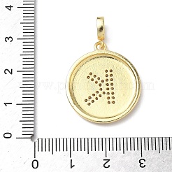 Латунные микропаве прозрачные подвески с фианитом KK-L253-17G-K