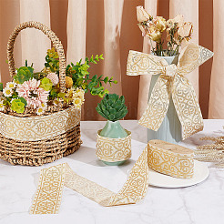 Жаккардовая лента в форме сердца длиной 7 м в этническом стиле из полиэстера SRIB-WH0026-16