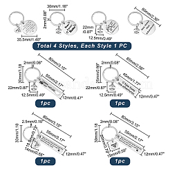 8 шт. 8 брелока для ключей из нержавеющей стали 304 с надписями KEYC-PH0001-57