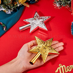 2 Stück 2 Farben Kunststoff Weihnachtsbaumspitze Stern Ornament&nbsp;AJEW-TA0003-49