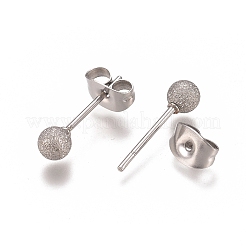Orecchini a bottone in acciaio inossidabile 304 anti-ossidazione&nbsp;EJEW-L215-58B-P