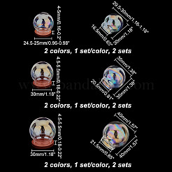 6 juego de 6 estilos de cubierta de cúpula de vidrio iridiscente&nbsp;DJEW-NB0001-36