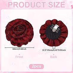 2 Stück Blumen-Schuhschnallenclips aus Polyester&nbsp;DIY-PH0034-81