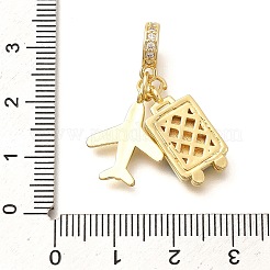 Латунные эмалевые европейские подвески в виде самолета и багажа&nbsp;LS-KK-M309-22G