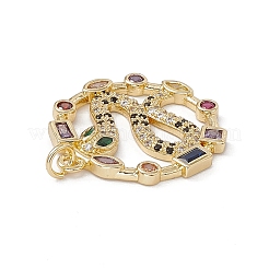 Латунные разноцветные подвески из кубического циркония&nbsp;KK-E068-VA166-2