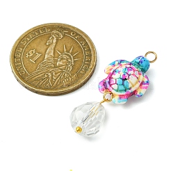 7 шт. подвески из двухцветного стекла в форме капли и окрашенной синтетической бирюзы PALLOY-JF03070