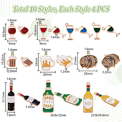 40шт 10 стиля подвески из сплава с эмалью&nbsp;ENAM-PH0003-10