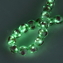 Fili luminosi di perline realizzate a mano con lavorazione a lume e polvere glitterata&nbsp;LAMP-Q041-01F
