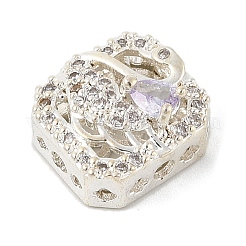 Латунные микро проложить кубического циркония бусы KK-K297-31