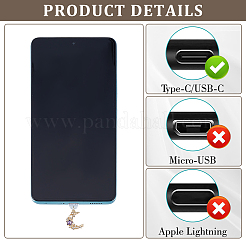 15 bouchon anti-poussière gothique en PVC pour téléphone portable&nbsp;HJEW-ME00119