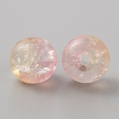 50шт прозрачные стеклянные бусины с кракле GLAA-WH0024-07K