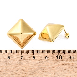 女性用菱形 304 ステンレススチール スタッド イヤリング  ゴールドカラー  24x24mm&nbsp;EJEW-A125-74G