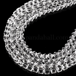 4 filo 4 fili di perle di vetro trasparenti&nbsp;GLAA-TADJ0001-01B