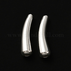 真鍮製チューブビーズ  鉛フリー＆カドミウムフリー  925銀メッキ  19.5x5mm  穴：1.4~2mm&nbsp;KK-O143-47S