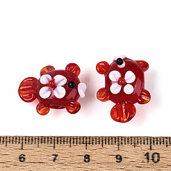 手作りランプワークビーズ連売り  魚＆花  ファイヤーブリック  16~19x20.5~24x11~14mm  穴：1.2~2mm  約19~20個/連  10.24~11.22インチ（26~28.5cm）&nbsp;LS-LAMP-N036-21E