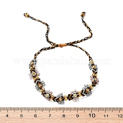 Браслеты из бисера и цветочных стеклянных бус для женщин BJEW-F493-10D