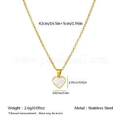Colliers pendentifs en forme de cœur en acier inoxydable 304 et coquillage blanc naturel pour femmes&nbsp;BL5235-2