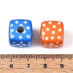 Непрозрачные печатные бусы акриловые OACR-T029-10M