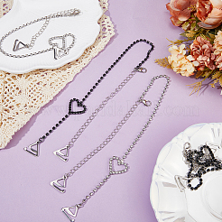 2 пара двухцветных сердечек из сплава со стразами DIY-GF0007-75