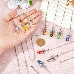 Breloques en verre et alliage d'ange&nbsp;HJEW-DC00010