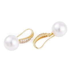 Crochets de boucles d'oreilles en laiton plaqué en crémaillère&nbsp;EJEW-S219-17G