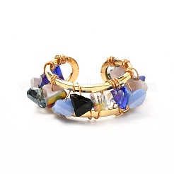 Anello polsino con perline di vetro per ragazze adolescenti&nbsp;RJEW-JR00398