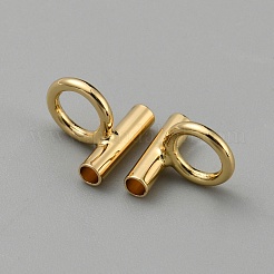 真鍮チューブベイル  ループベイル  チューブ  ゴールドカラー  8x8x6mm  穴：4mm&nbsp;DIY-WH0430-581A-G