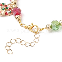 Рождественские браслеты с подвесками из сплава и эмали BJEW-JB12077-03