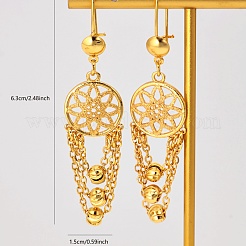 Элегантные латунные круглые серьги-кольца с кисточками XN7680-2