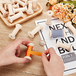 Катушки с деревянными нитками&nbsp;LS-TOOL-WH0125-106C-01