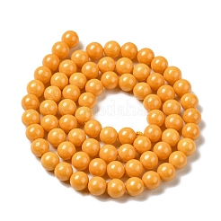 キュービックジルコニア模造パールビーズ連売り  ラウンド  ダークオレンジ  5mm  穴：0.8mm  約70~75個/連  13.66''~14.72''（34.7~37.4センチメートル）&nbsp;ZIRC-P109-03C-08