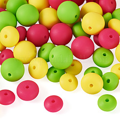 90 pièce de perles focales en silicone rondes et rondelles&nbsp;SIL-TA0003-58