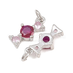 Pendentifs en laiton zircon cubique micro pavé fuchsia&nbsp;CU-CBA7E9C-05P