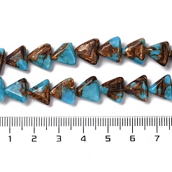 Fili di bronzo e perline sintetici turchesi assemblati&nbsp;G-Q017-B02-01