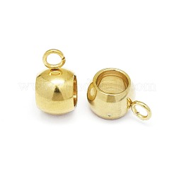 チューブベイル  ループベイル  PVD真空メッキ  バレル  18KGP本金メッキ  9x4.5x6mm  穴：1.6mm  内径：4mm&nbsp;STAS-O121-A
