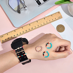 6 шт. 2 стиля стеклянных бусин декоративные кольца для ремешка для умных часов&nbsp;AJEW-CP0009-94B