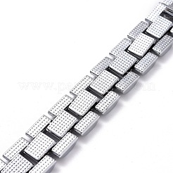 Herren-Kristall-Strass-Solid-Link-Kettenarmband&nbsp;LS-BJEW-I297-02P