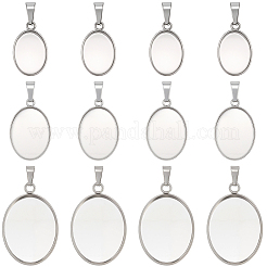 60 Stück 3 Stile 304 Edelstahl Anhänger Cabochon Einstellungen&nbsp;STAS-BBC0009-27