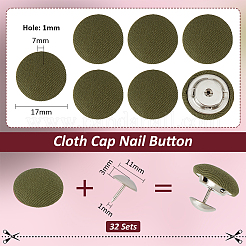 32 set di bottoni per chiodi con cappuccio in tessuto&nbsp;DIY-BC0014-39C