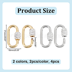 4 Stück 2 Farben 304 Edelstahl Schraubkarabiner Schloss Charms&nbsp;STAS-HY0001-95