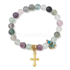 Браслеты с подвесками в виде крестов из религиозного сплава&nbsp;BJEW-JB13402