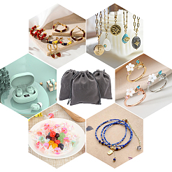 20 шт. бархатные подарочные мешочки для украшений на шнурке&nbsp;ABAG-BBC0001-14B