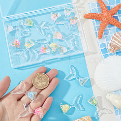 24шт 6 цвета светящиеся прозрачные подвески из смолы RESI-SP0001-01