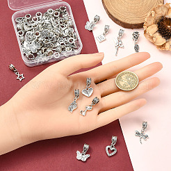 64шт 30 стиля сплава европейские висячие подвески в тибетском стиле FIND-YW0006-73