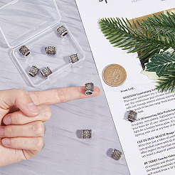 10 шт. бусины для плетения дредов в тибетском стиле из сплава OHAR-DC0001-06A