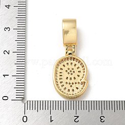 Dijes colgantes europeos de latón con circonita cúbica transparente&nbsp;KK-R003-01G-09