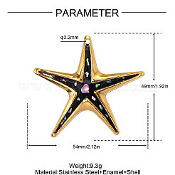 304 Edelstahl Emaille große Anhänger&nbsp;STAS-OY014-46G