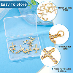 10шт 5 стиля латунные подвески с микропаве и кубическим цирконием KK-TA0002-05