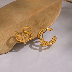 Двухслойные серьги-каффы С-образной формы из нержавеющей стали 304&nbsp;XP0910